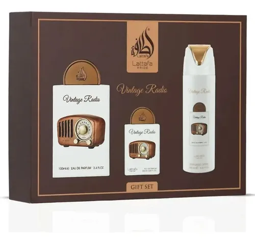 Lattafa Vintage Radio Set de Regalo 3 Piezas