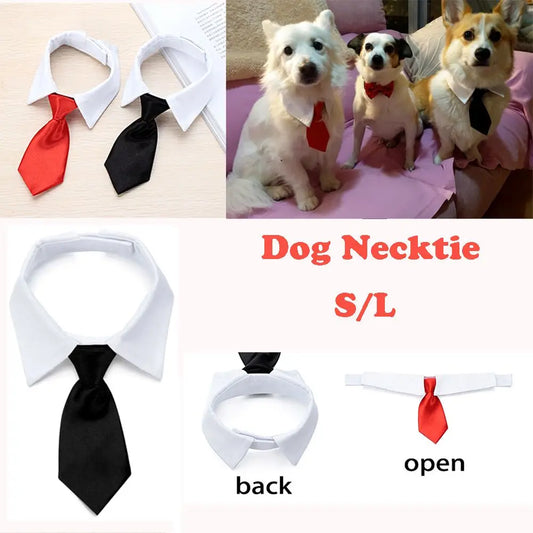 Lovely Fashion Tuxedo Bow Ties Cute Adjustable Pet Accessories Formal Tie Dog Necktie White Collar