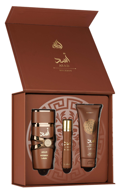 Lattafa Asad Bourbon Set de Regalo 100 ml + 20 ml + 100 ml
