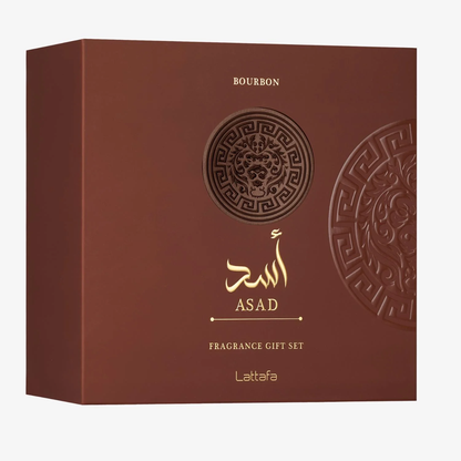 Lattafa Asad Bourbon Set de Regalo 100 ml + 20 ml + 100 ml