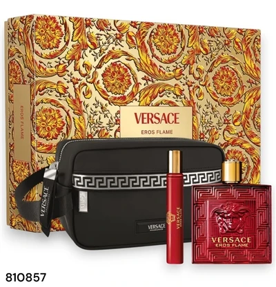 Versace Eros Flame Set de Regalo 100 ml + 10 ml + Bolso de Viaje
